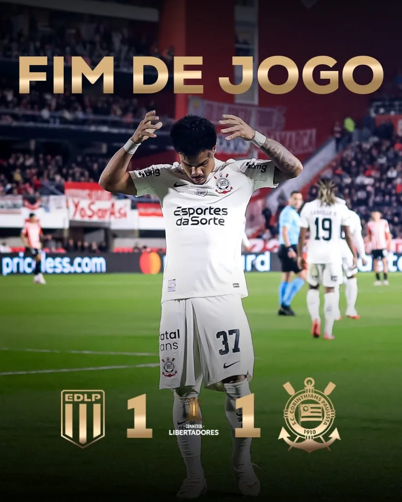 Corinthians empata com Estudiantes e leva decisão das quartas para Itaquera