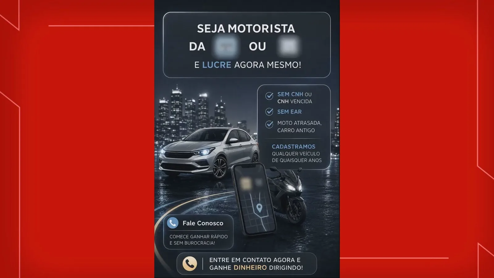 Fraude em cadastros de motoristas de aplicativo leva quatro pessoas à prisão no DF