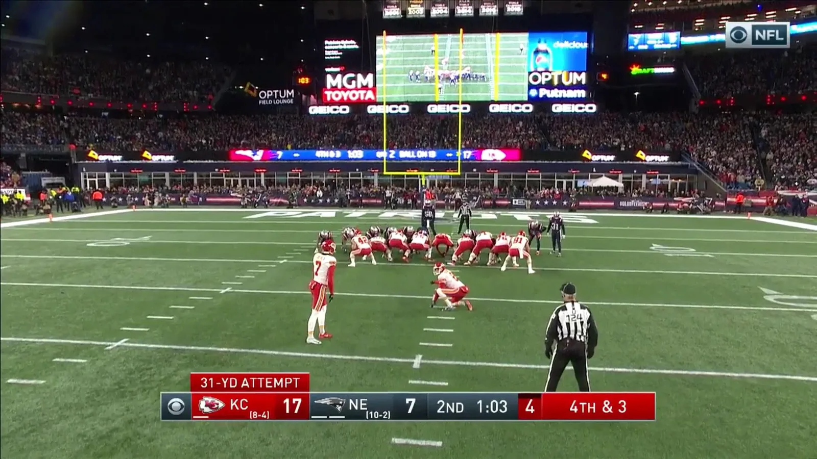 NFL padroniza imagens nos telões para chutes das duas equipes