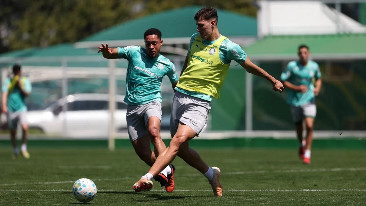 Palmeiras divide treino e acompanha recuperação de Paulinho