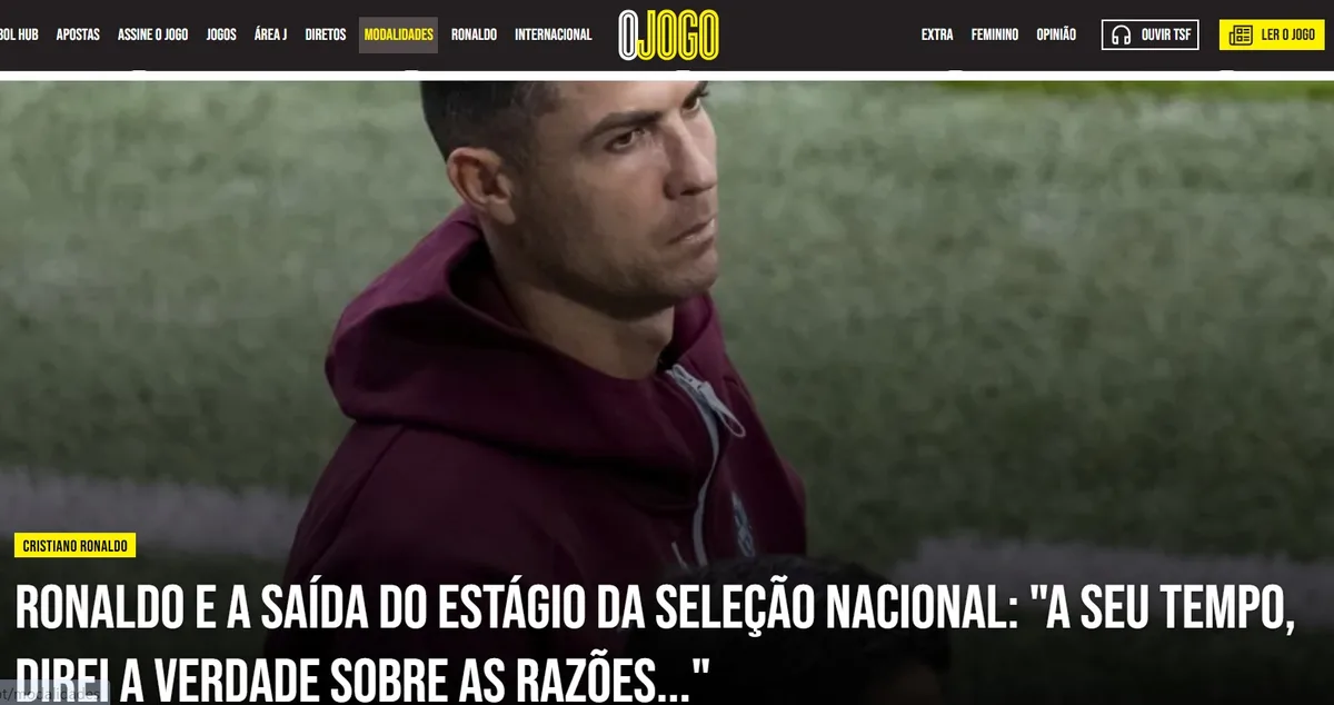 Imprensa espanhola destaca saída de Cristiano Ronaldo da seleção de Portugal